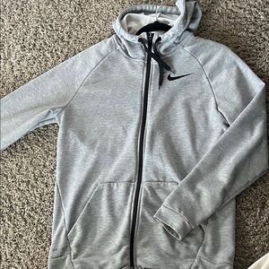 Nike Men's Light Gray Zip-Up Sweater